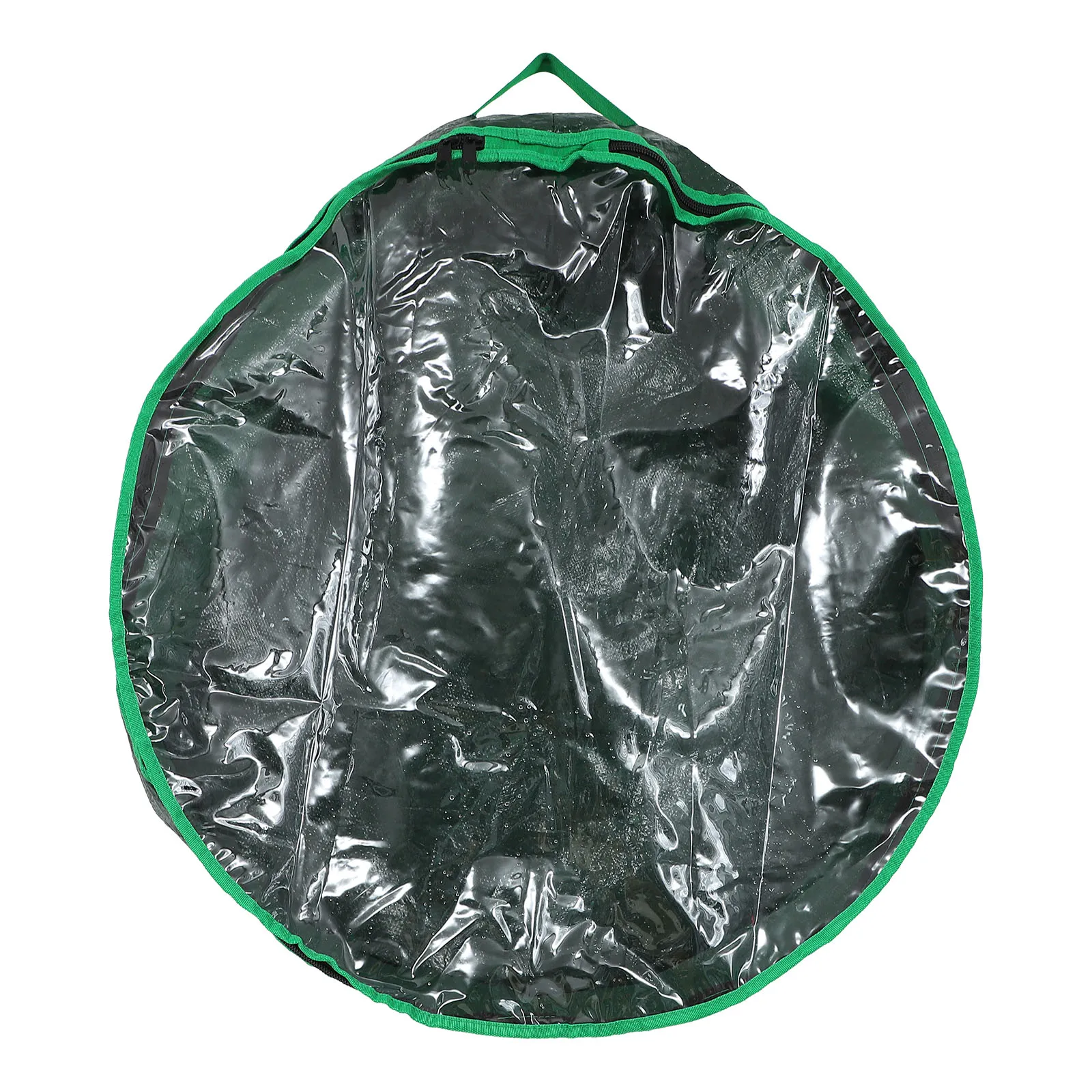 

1Pcs Christmas Wreath Storage Bag Heavy Duty Round Container with Transparent Window for Wreath Gift Bell Holiday Supplies
