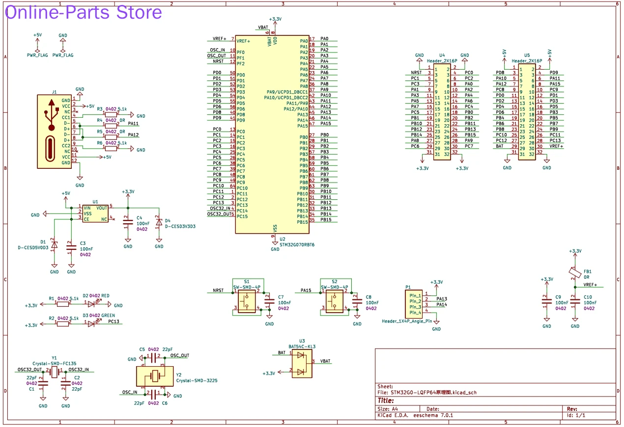 STM32G071RBT6 Development Board G031 Minimum System Core Board Learning Board Replacement STM32F103/030