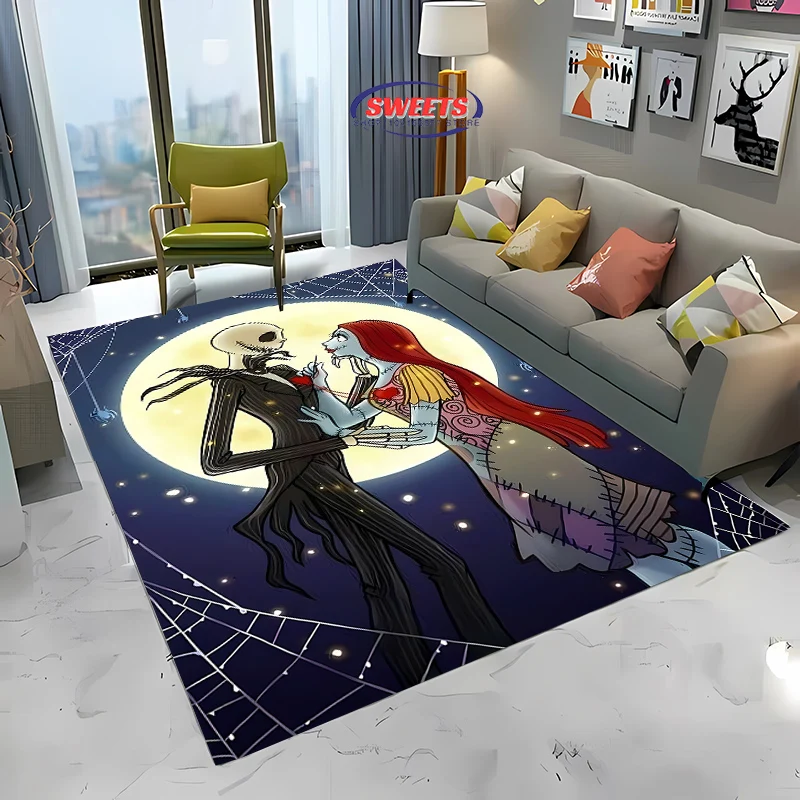 3D Printing Funny Skull Jack Pattern Carpet,Living Room Bedroom Household Items,Kid's Room Sofa Mat,Doormat Floor  Anti-slip Rug