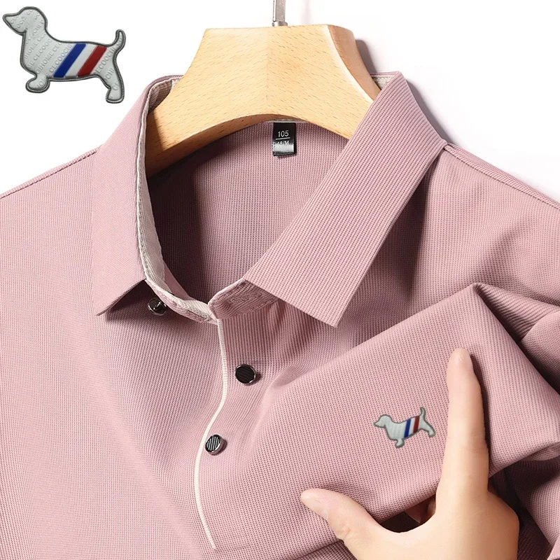 صيف جديد الرجال قميص بولو تنفس العلامة التجارية الفاخرة شعار تي شيرت مطبوع أزياء متقدمة مريحة عارضة قصيرة الأكمام