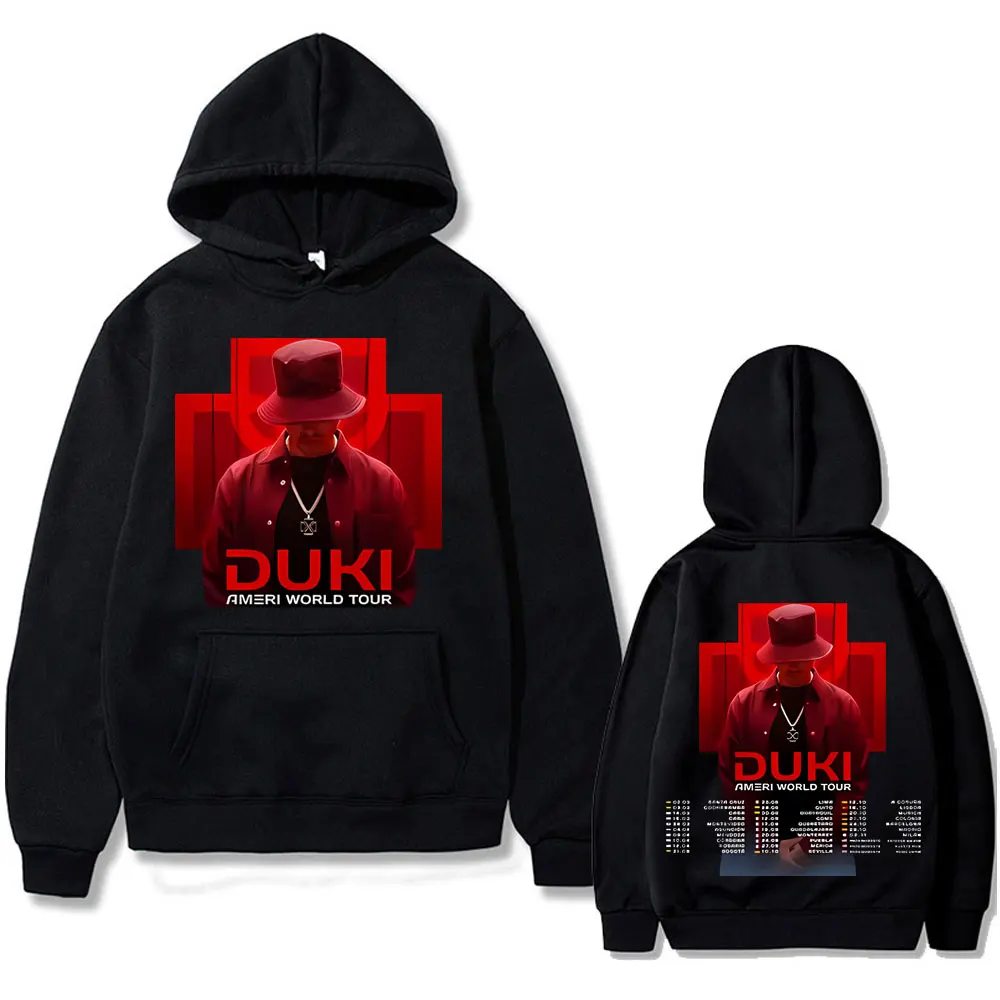 Rapper Duki Ameri World Tour Graphic Hoodie Men's Vintage Streetwear Oversized Sweatshirt Men Women Fashion Hip Hop Tracksuit