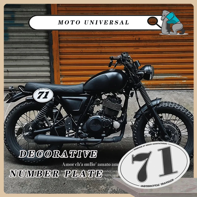 

Universal Number Plate NO.71/76 Decorative Number Plate Rider Ranger Retro Motorcycle Modified Coffee Climbing Number Plate