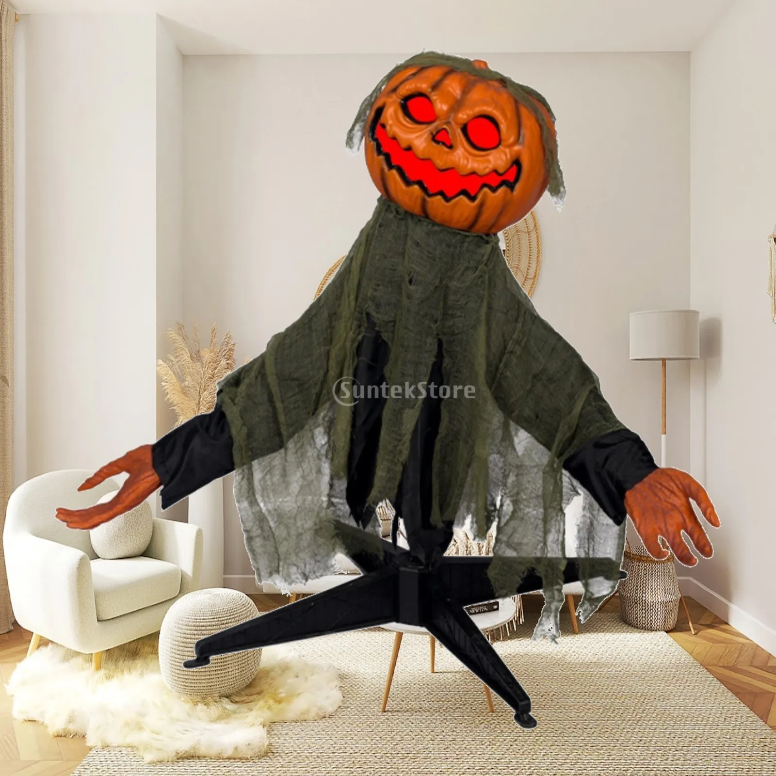 Halloween Pumpkin Decoration Operated with Pumpkin Head Glowing Moving