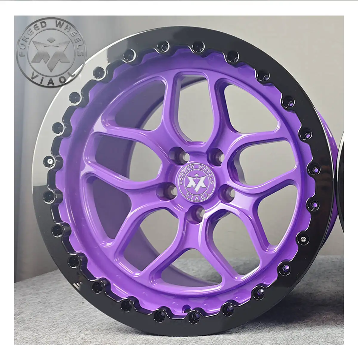 

Viaol 15-19 Inch Purple Forged Offroad Wheels Polishing Terrain 8J 12J PCD/CB Adjustable for Land Cruiser Mitsubishi SUV Pickup
