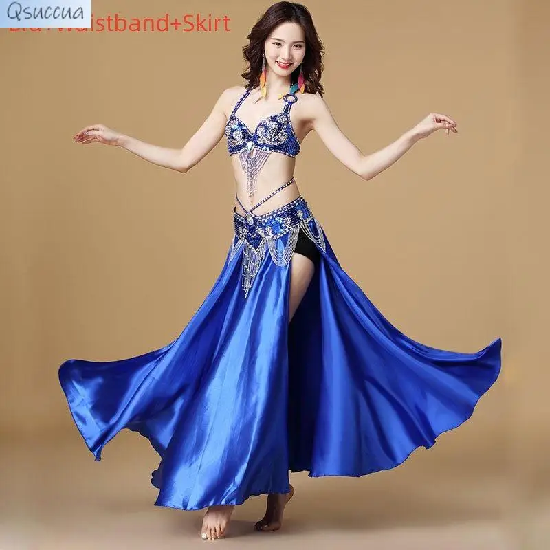 

2023 High-End Indian Dance Clothes Belly Dance Clothes Sexy New Practice Clothes Performance Clothes Women's Bra Skirt