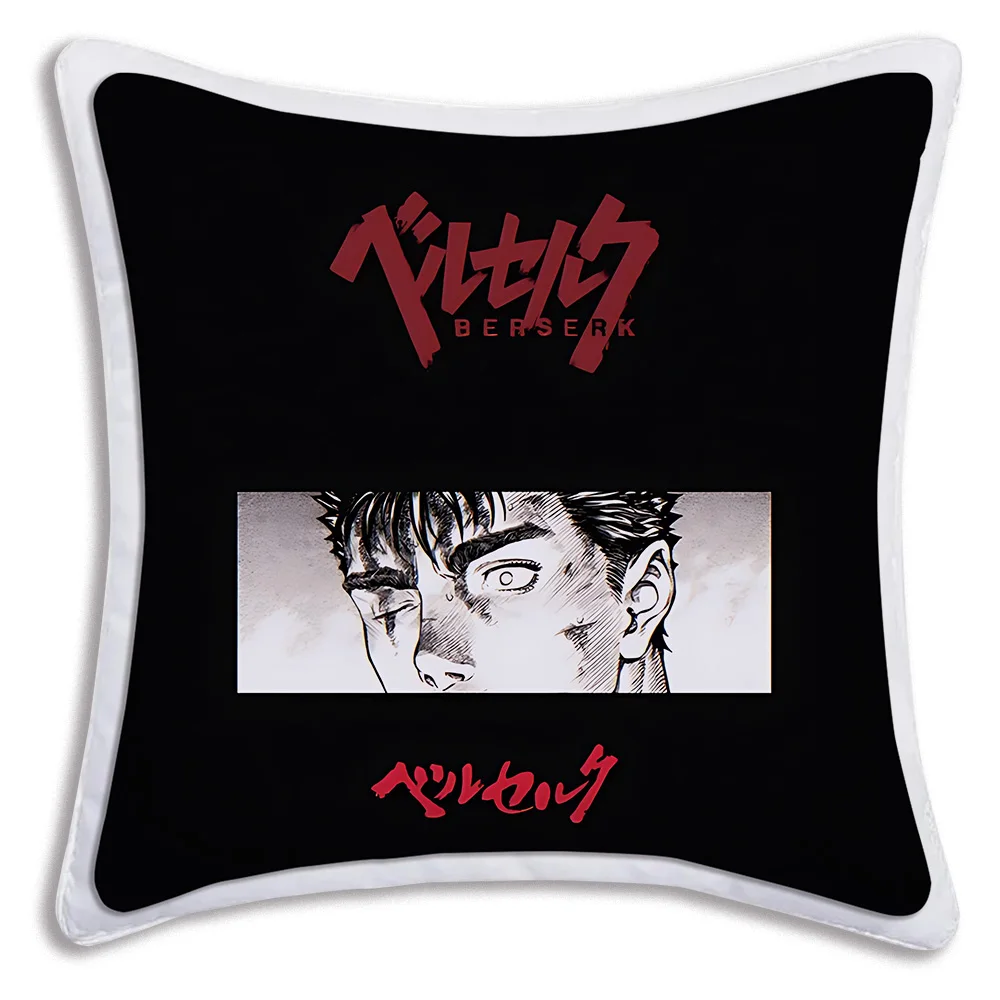 Japanese Anime Berserk Pillow Covers Cartoon Sofa Decorative Home Double-sided Printing Short Plush Cute Cushion Cover