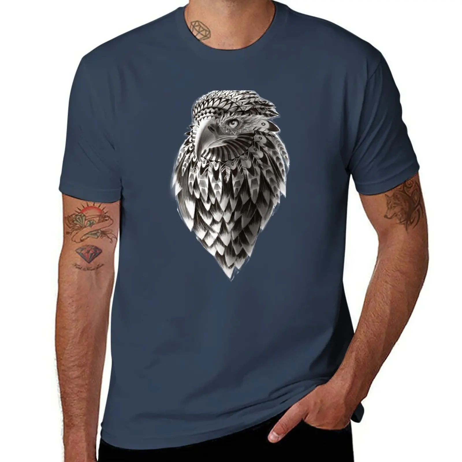 New Ornate Tribal Shaman Eagle Print T-Shirt tops custom t shirt funny t shirt mens t shirts