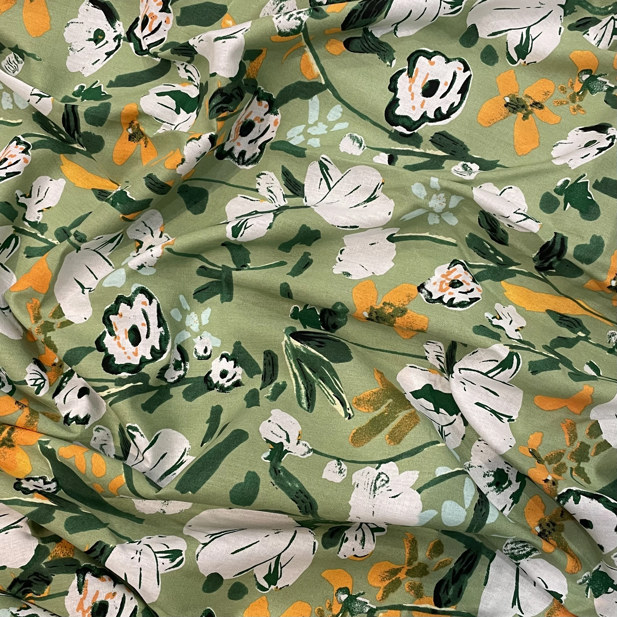 Pastoral Plants Flowers And 100% Cotton Poplin Digital Printed Fabric Used For Sewing Cloth Dresses Skirts Children Designer