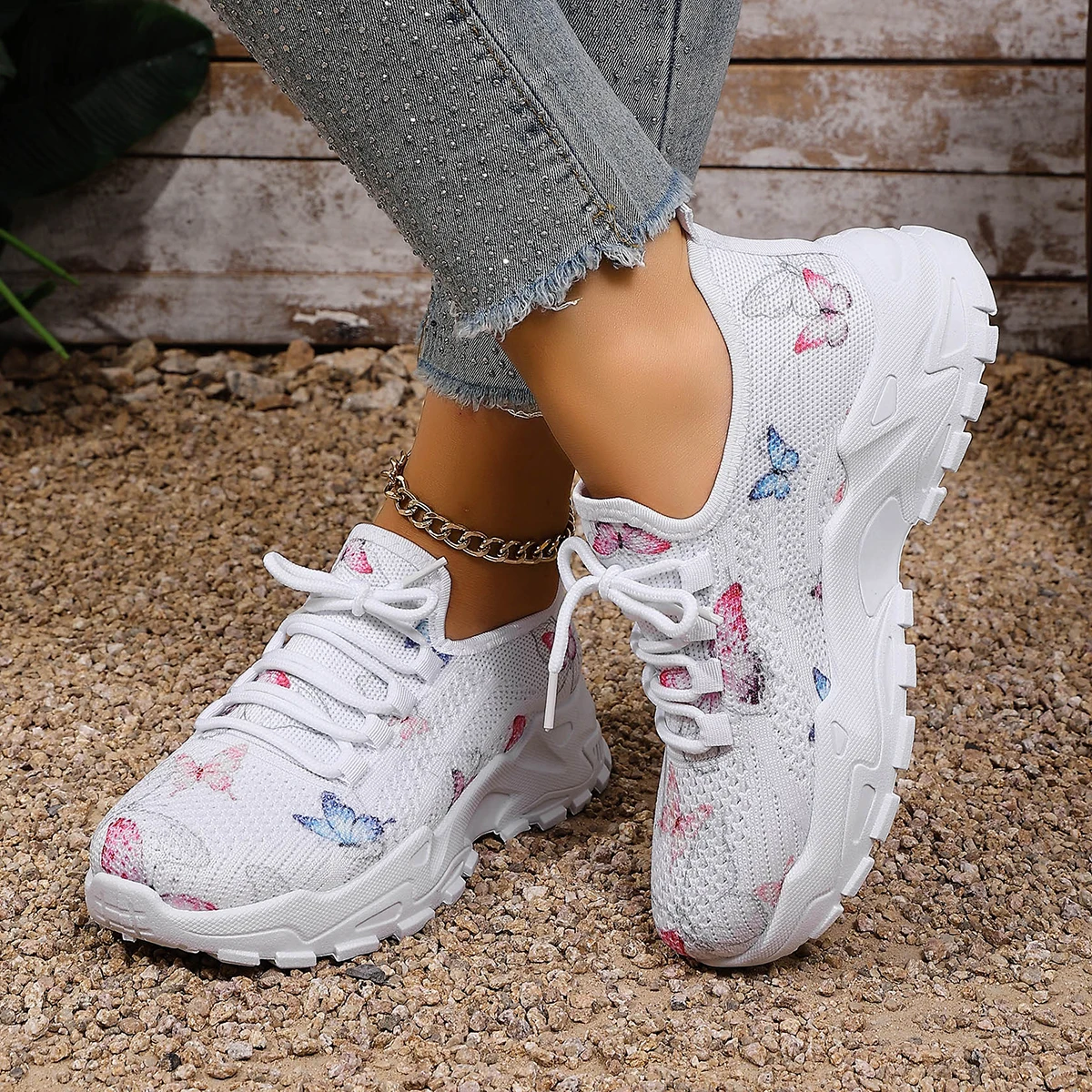 Zapatillas deportivas para mujer: ligeras, transpirables, informales, con suelas suaves y antideslizantes.