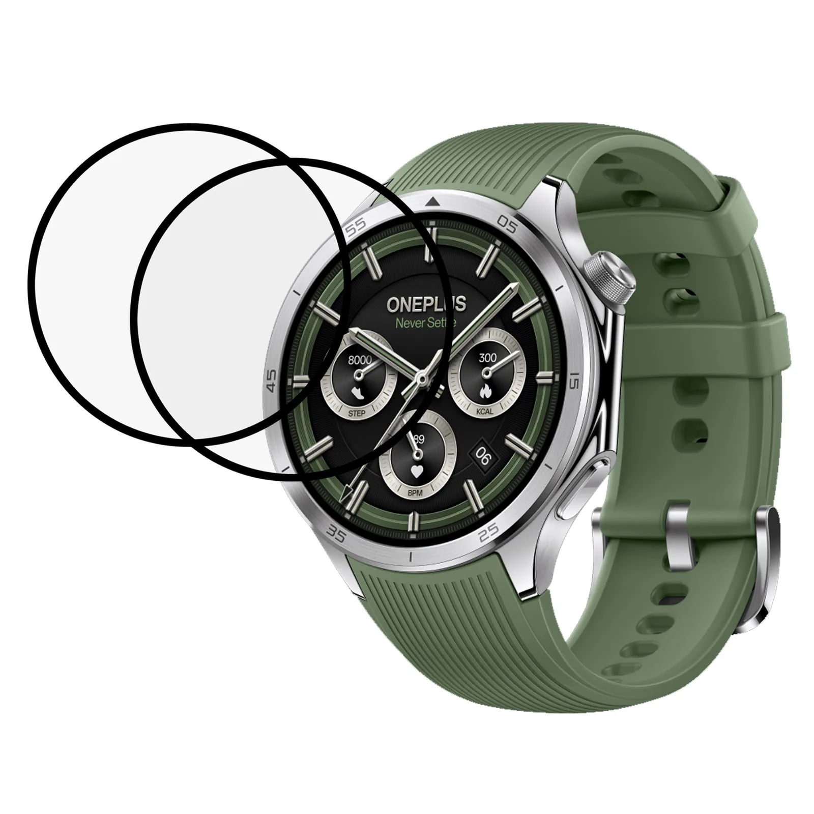 

2 шт./упак. для OnePlus Watch 3, 46 мм, защитная пленка для экрана Smart Watch HD, прозрачная пленка из ПММА (черный край)