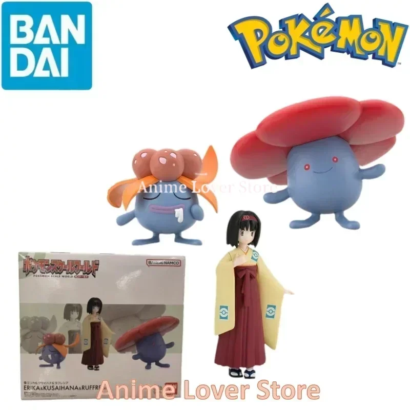 Bandai Original Shokugan POKEMON Scale World Erika Gloom Vileplume Anime Figures Toys for Kids Gift Collectible Model Ornaments