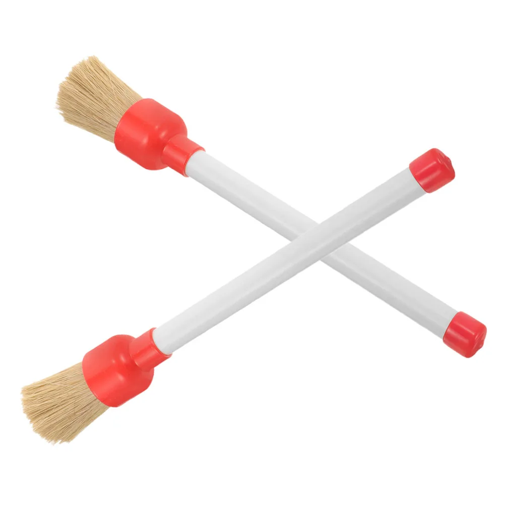 

2pcs Round Head Lubrication Brush Plastic Handle Car Detailing Tire Shine Applicator Automotive Cleaning Tool Wheel Lubricant