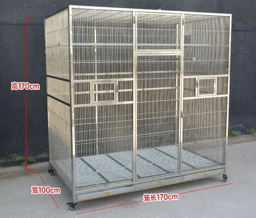 The Product Can Be Customized. Stainless Steel Bird Cage, Large Parrot Cage, Tiger Skin, Black Phoenix Parrot, Solid and Thick