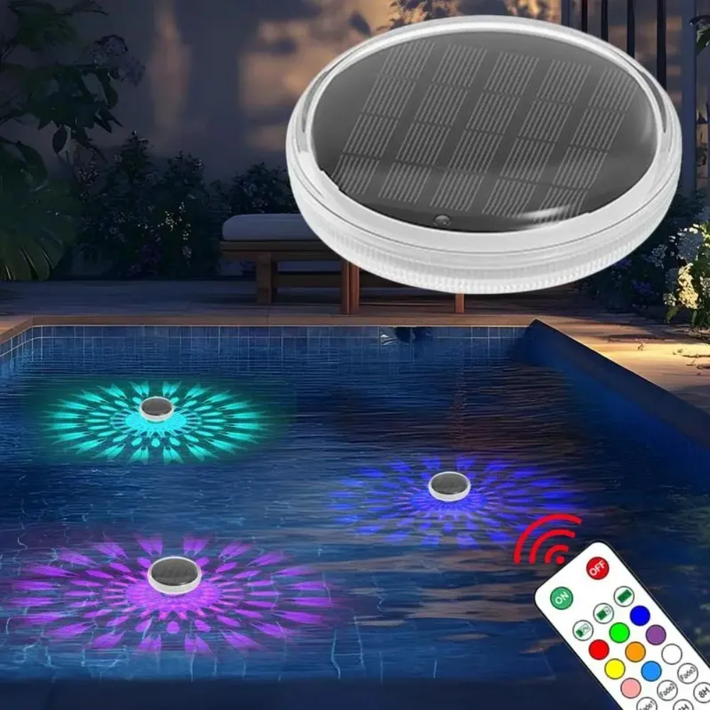 

Solar Floating Pool Lights Color Changing IP65 Waterproof Swimming Pool Lights With Remote 9 Lighting Modes Floating Light
