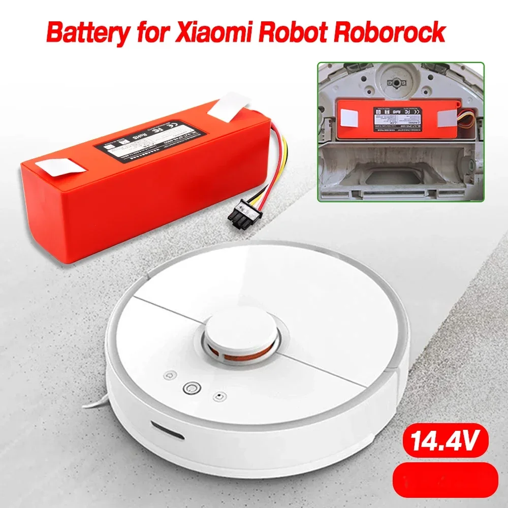 For Xiaomi Roborock S55 S60 S65 S50 S51 S5 MAX S6 Robotic Vacuum Cleaner Replacement Battery 14.4V 6500mAh