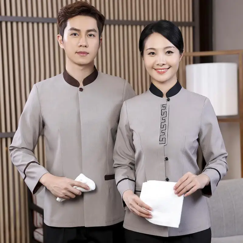 호텔 룸 청소 유니폼 긴 소매 가을 겨울 복장 쇼핑몰 커뮤니티 프로퍼티 클리너 병원 여성 청소 작업복