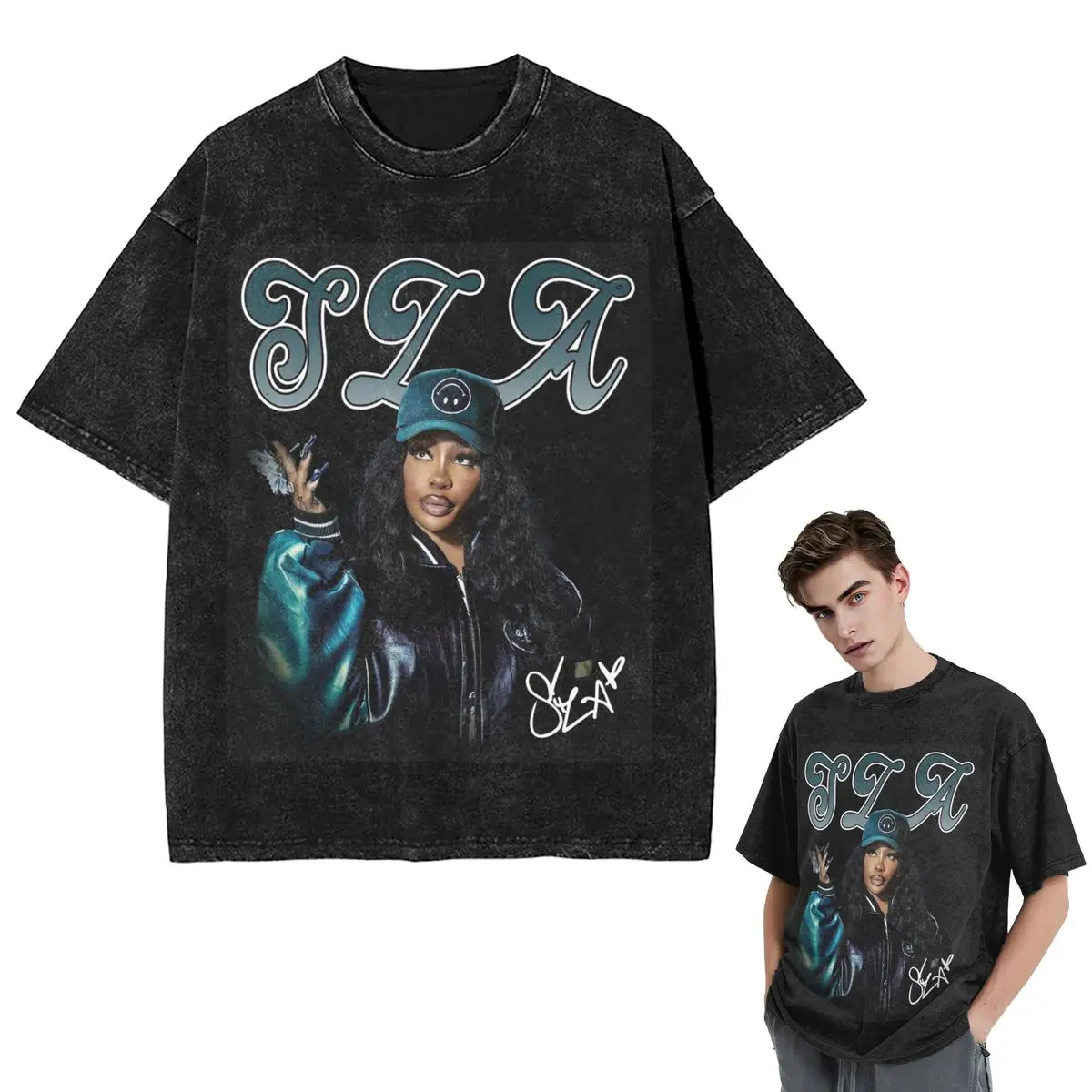 

Уличная одежда, футболки SZA Song Singer, стираная футболка с коротким рукавом, футболка в стиле хип-хоп, топы, футболки для мужчин и женщин