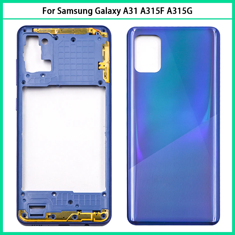 Hot Sales For Samsung A31 A315 SM-A315F Middle Frame Housing Bezel A31 Back battery cover with camera lens  Adhesive Sticker