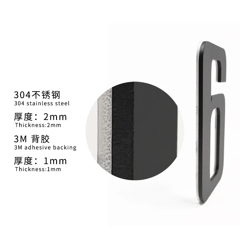 

101mm Floating Exterior House Numbers Modern Number Signs on the Door Office Hotel Room Apartment Address and Mailbox Plate #0-9