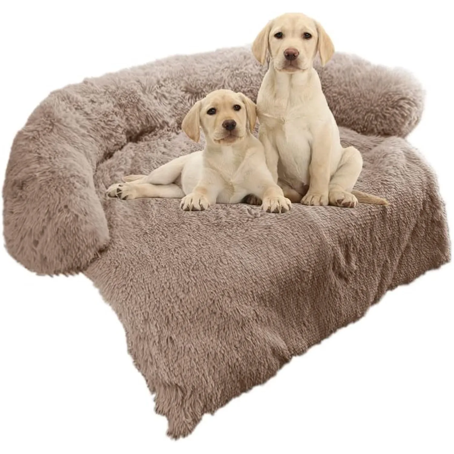 

Calming Dog Bed Fluffy Plush Dog Mat for Furniture Protector with Removable Washable Cover for Large Medium Small Dogs and Cats