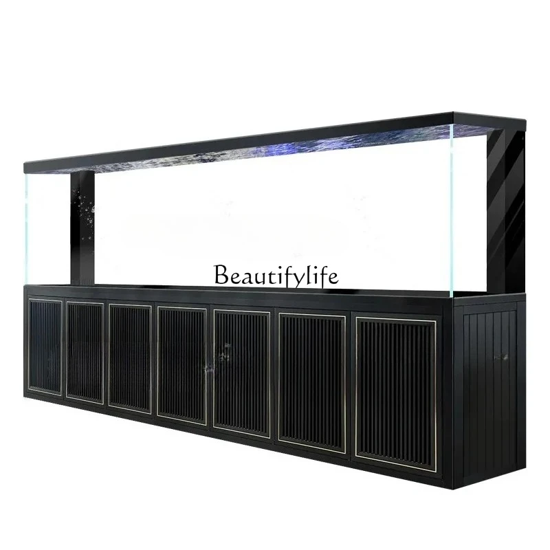 Large arowana tank new ultra-white glass fish tank aquarium home office bottom filter