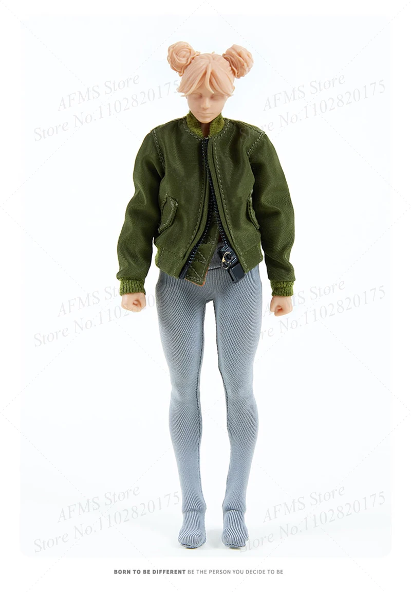 

1/12 Коллекционная фигурка, воротник-стойка, куртка на молнии, плотные эластичные леггинсы, подходят для 6 дюймов, женская фигурка солдата, тело