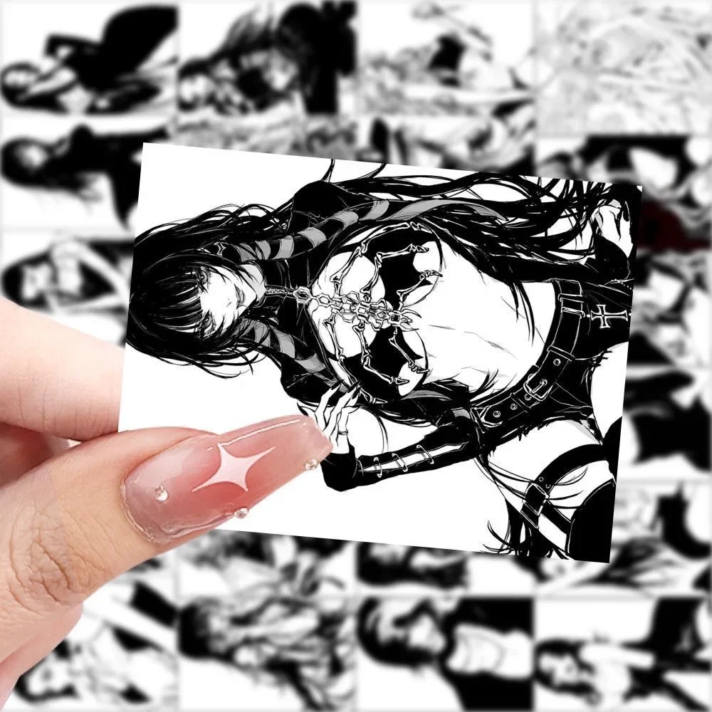 60 black and white beautiful girl creative stickers ins laptop iPad account decoration DIY new waterproof stickers