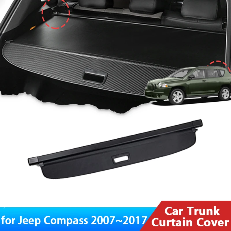 

for Jeep Compass 2007~2017 2016 2015 2014 2013 2008 MK49 Accessorie Car Trunk Curtain Mats Rear Curtain Retractable Anti-peeping