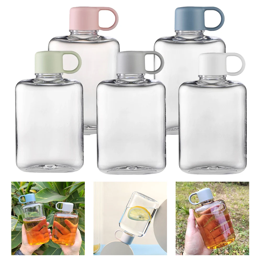 

360ml Tritan Flat Water Bottle with Hanging Ring for Easy Carrying Ideal for Hiking Camping and Gym Activities
