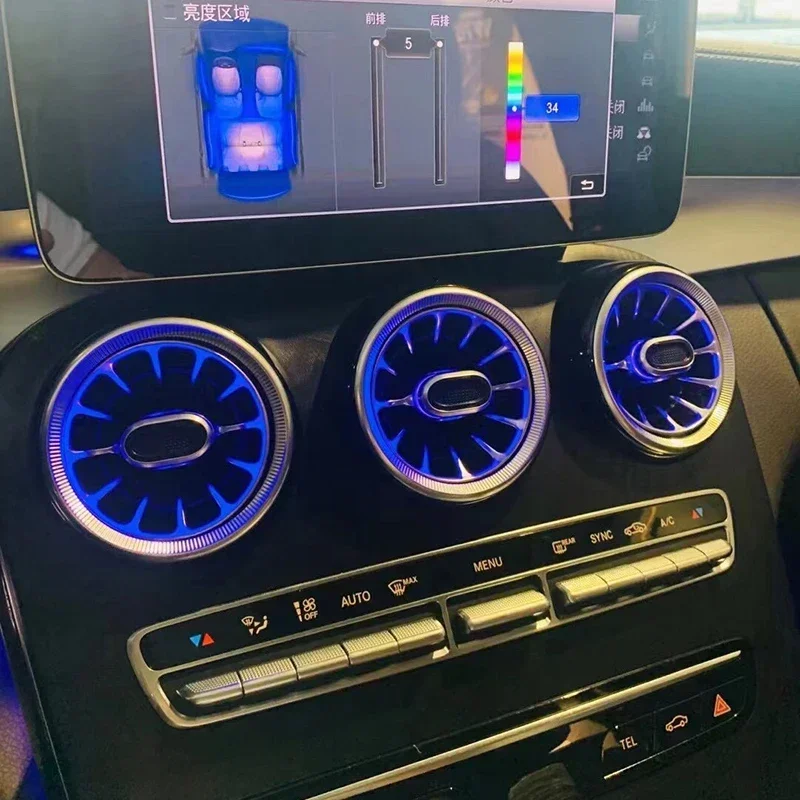 

Hot sales For Mercedes Benz C Class W205 GLC X253 64 Color Atmosphere Ambient Light Lamp Air Condition Rear Air Vent Outlet Trim