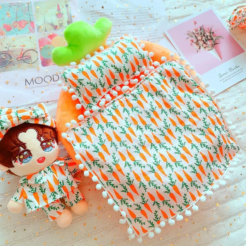 3 types 20cm Doll Outfit Plush Doll's Clothes Bed quilt pillow set Stuffed Toys Dolls Accessories for Korea Kpop EXO Idol Dolls