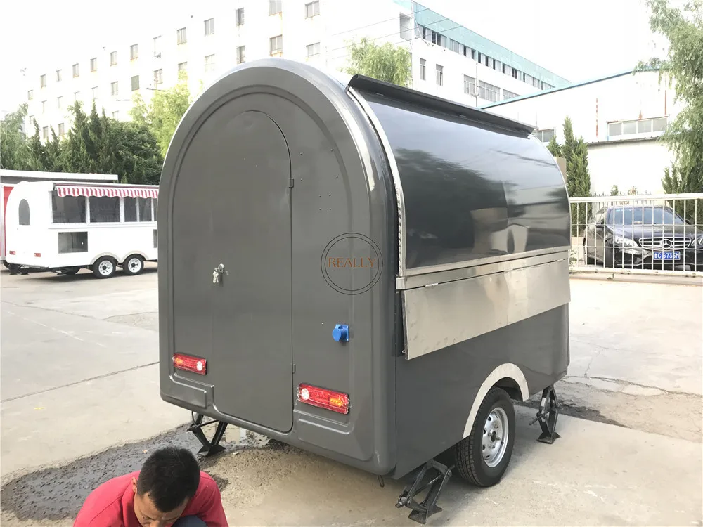 Verdure Tipo retrò Rimorchio mobile per alimenti Caffè Pizza Camion Cupcake BBQ Può aggiungere congelatore Friggitrice Spremiagrumi