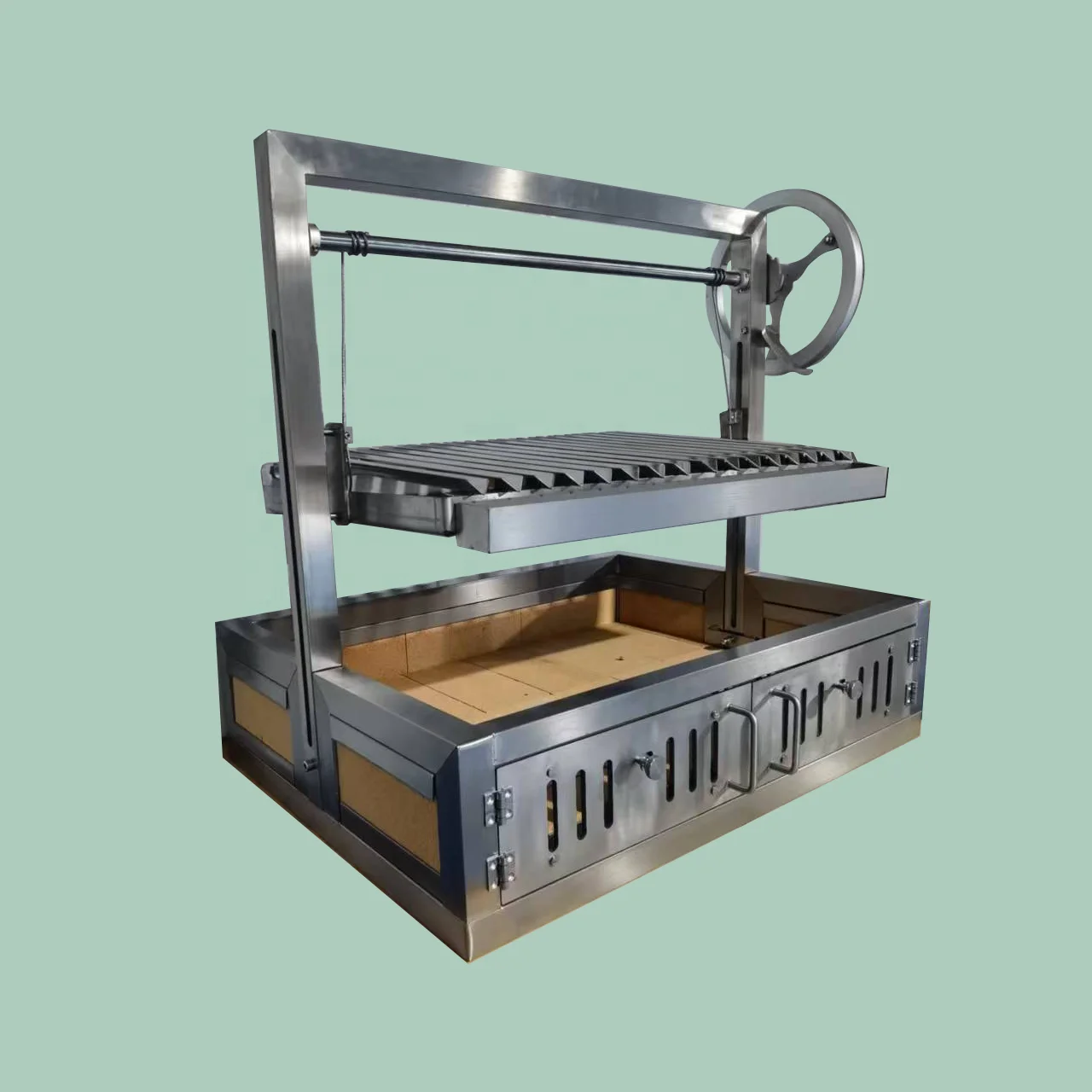 30-Zoll Holzkohlegrill mit Ansaugkontrollpanel, Edelstahlgrill, Santa Maria Argentina Grill GK780A