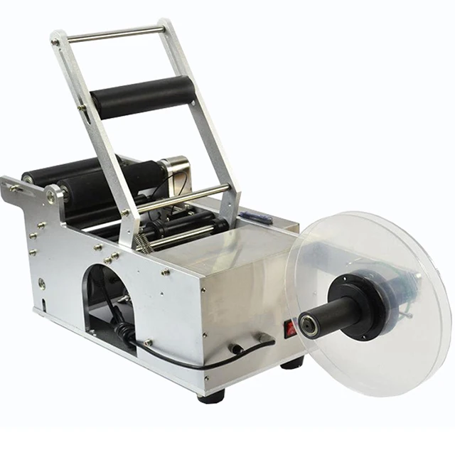 DOVOLL Electric Semi-Automatic round Bottle Sticker Packing Labeling Machine Wood Carton Packaging with Core Bearing Components