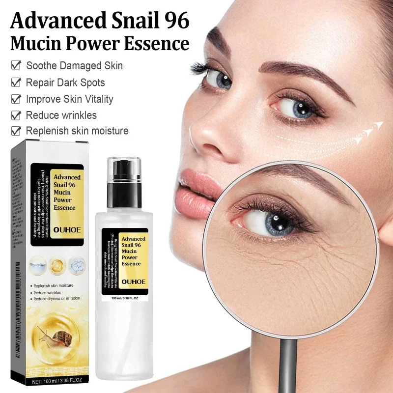 Caracol avanzado 96 Mucin Power Essence desvanecimiento melanina hidratante rejuvenecimiento reduce los poros piel suave suero eliminador de manchas