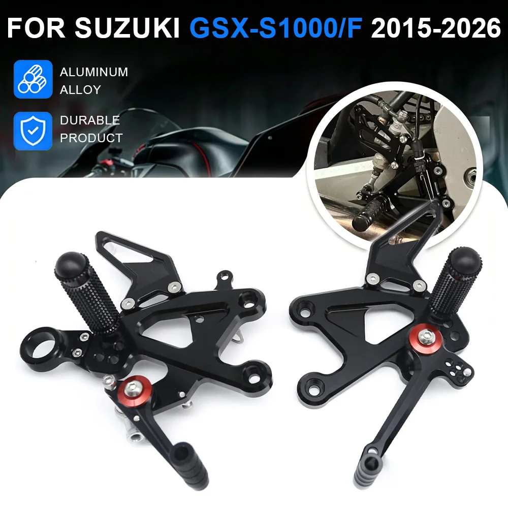 

2026 2025 FOR Suzuki GSX-S1000 GSXS 1000F GSX-S1000F 2015-2024 CNC Motorcycle Rearset Footpeg Footrest Foot Peg Rear Set Pedal