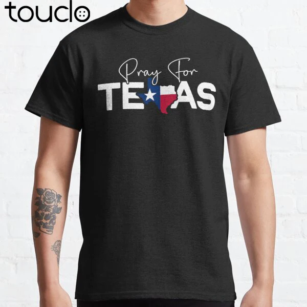 

Pray For Texas Texas Strong Gun Control Now Classic T-Shirt Funny T Shirts For Men Custom Gift Tshirt Retro