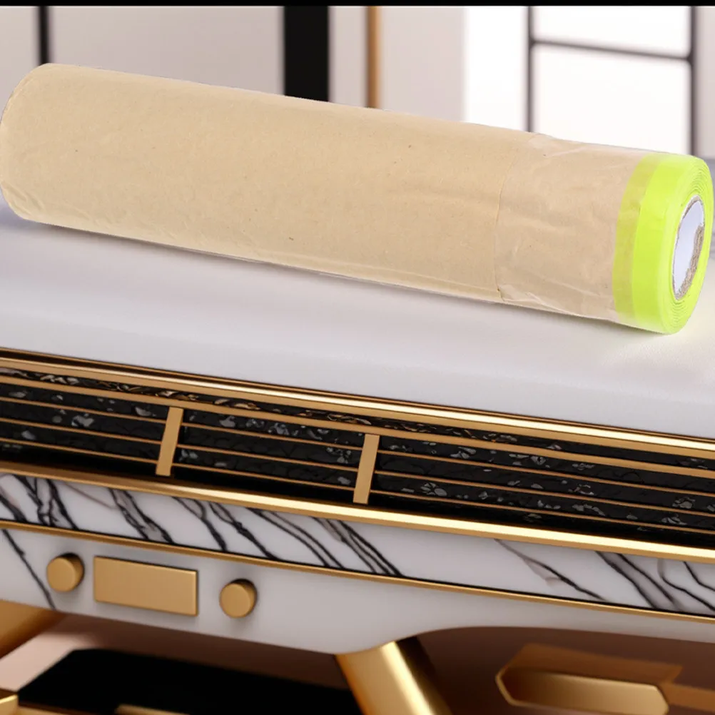 1 Roll Heavy Duty Kraft Masking Paper for Car Body Painting Furniture Wall Protection Paint Drip Barrier Floor Covering