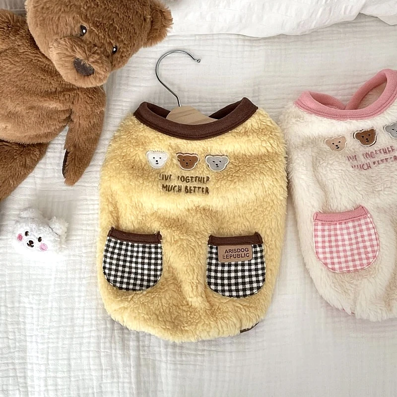 

Cute Plush Dog Clothes Pet Warm Winter Clothing Teddy Pullover Animal Embroidery Sweater Puppy New Year Gift XS-XL