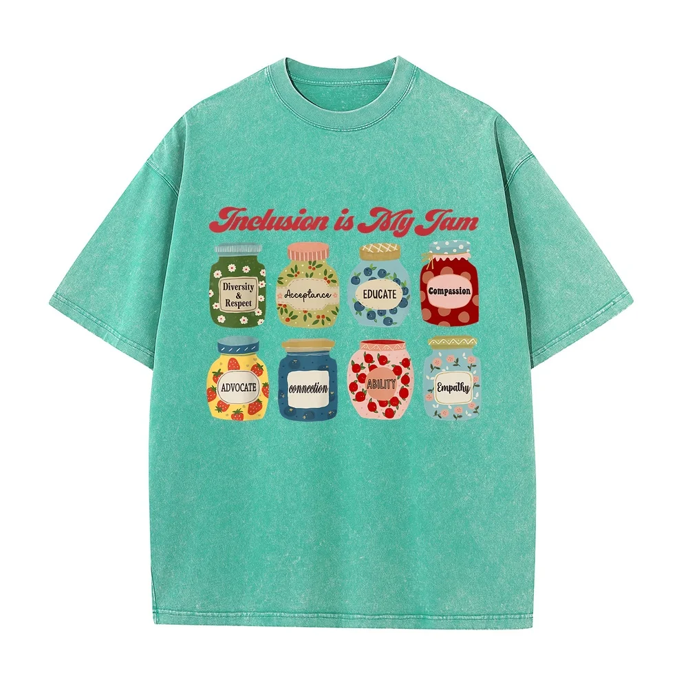 Inclusion is My Jam Special Education Teacher Autism T-Shirt Anime Shirt Man Clothes Men T Shirts Casual Round Neck Tee Graphic