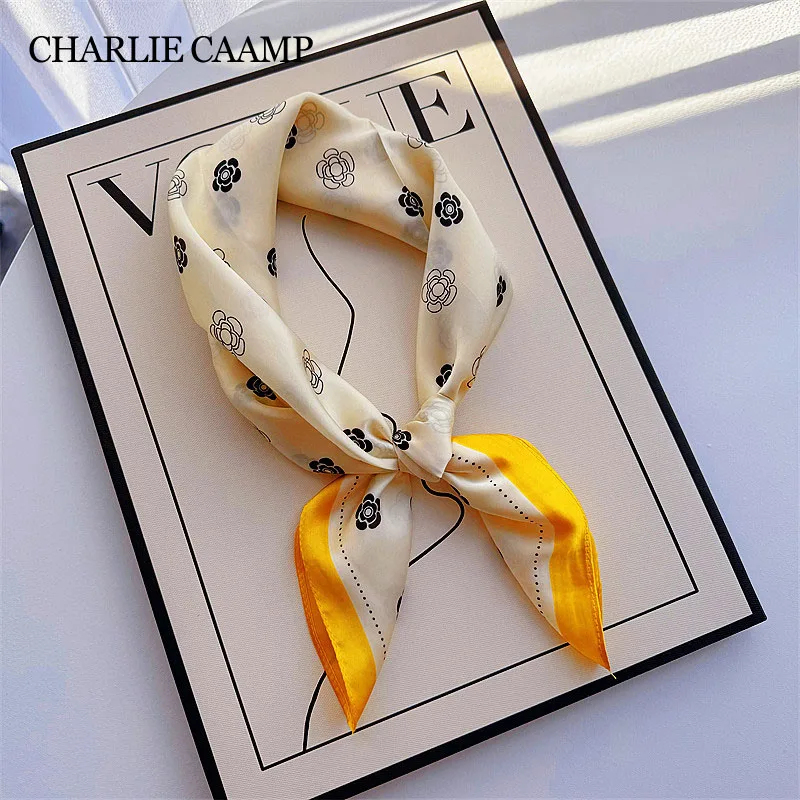 

70cm Satin Square Scarf Elegant Women Bandana Print Luxury Silk Scarves Head Band Ladie Wrap Hair Shawl Female Neckerchief Hijab