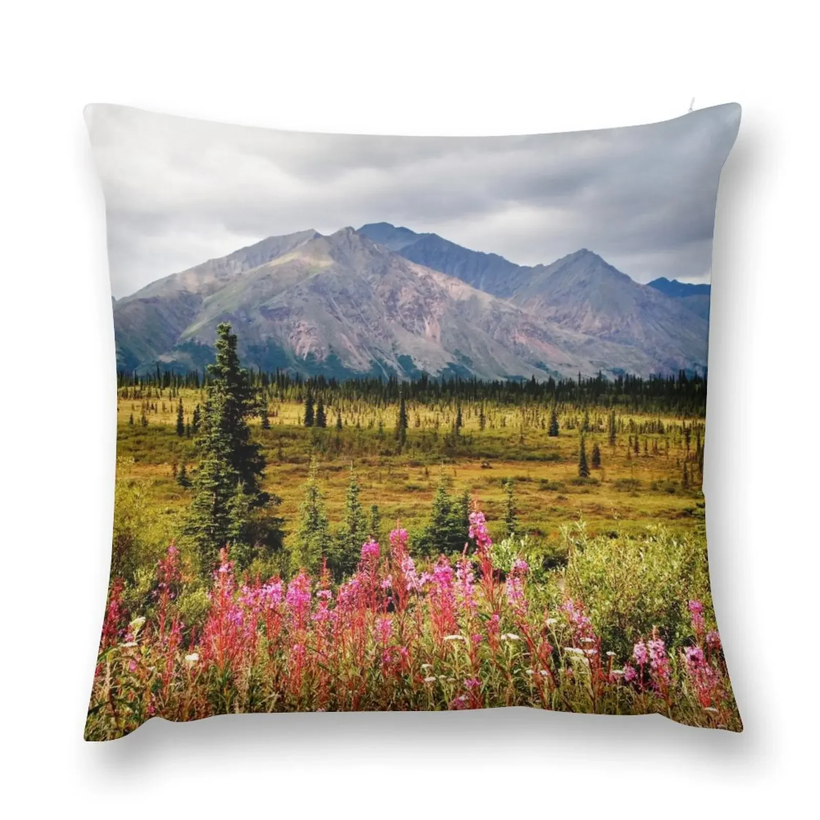 Summer Fireweed Along the Denali Highway Throw Pillow Cushion Covers For Living Room Throw Pillow pillow