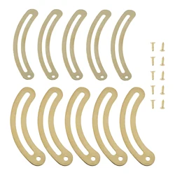 10Pcs Antique Lid Support Hinges Gold Stays Hardware Support Positioning Furniture Door Kitchen Cupboard Box Decor With Screws