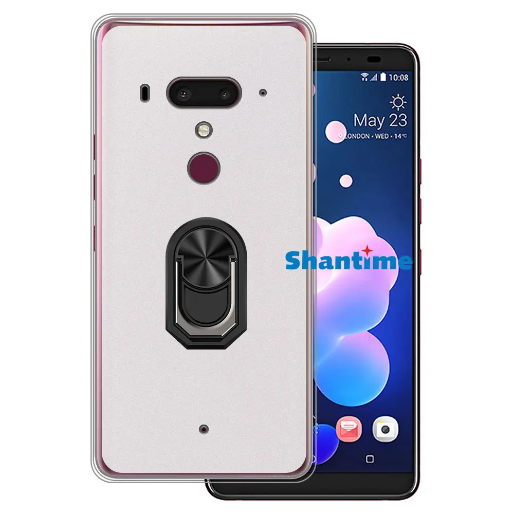 Luxury Shockproof Ring Holder For HTC U12 Plus Case Soft Silicone TPU Protective Holder Cover For HTC Exodus 1