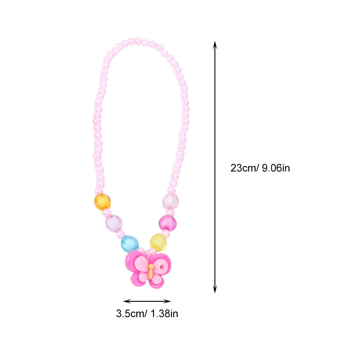 Conjunto de pulseira e colar de borboleta colorida, joias elásticas de acrílico para bebês, meninas, crianças, lembranças para festa, presente, acessório de foto