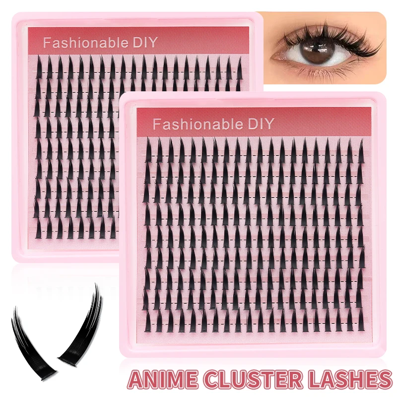 DINGSEN 9 Reihen DIY Einzelne Cluster-Wimpern Natürliche Wimpern Make-up-Tools Manga Cluster-Wimpern Mega Spiky Wimpernverlängerung – Detail 1