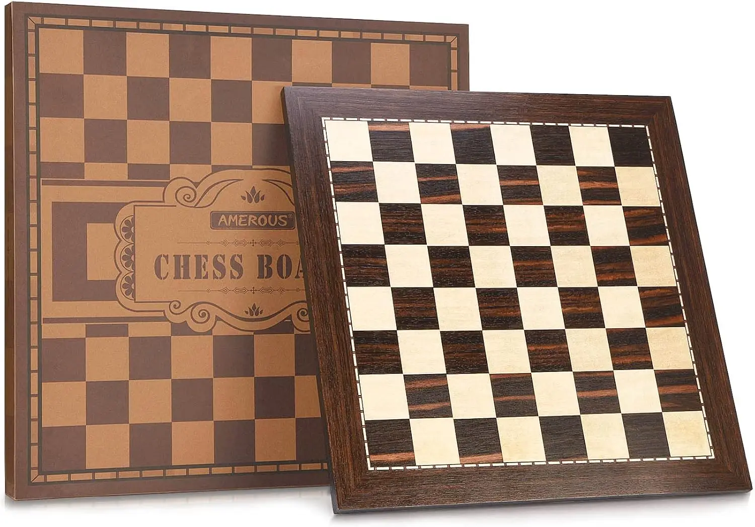 

19 Inch Wooden Chess Board with 2.0" Squares, Tournament Size, Gift Package, Board Only