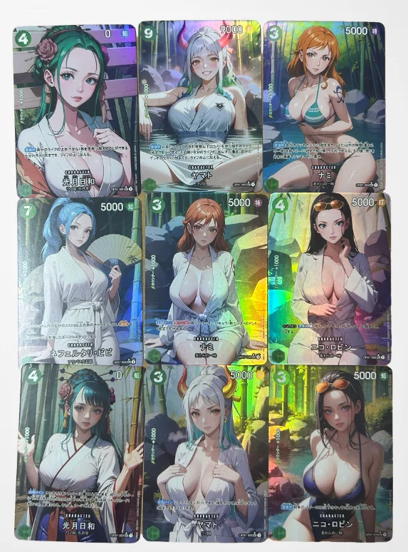 9-piece/set DIY One Piece Nami, Robin Hancock, Perona Vivius Series Flashcards OPCG Dawa Ka Classic Anime Collection Cards