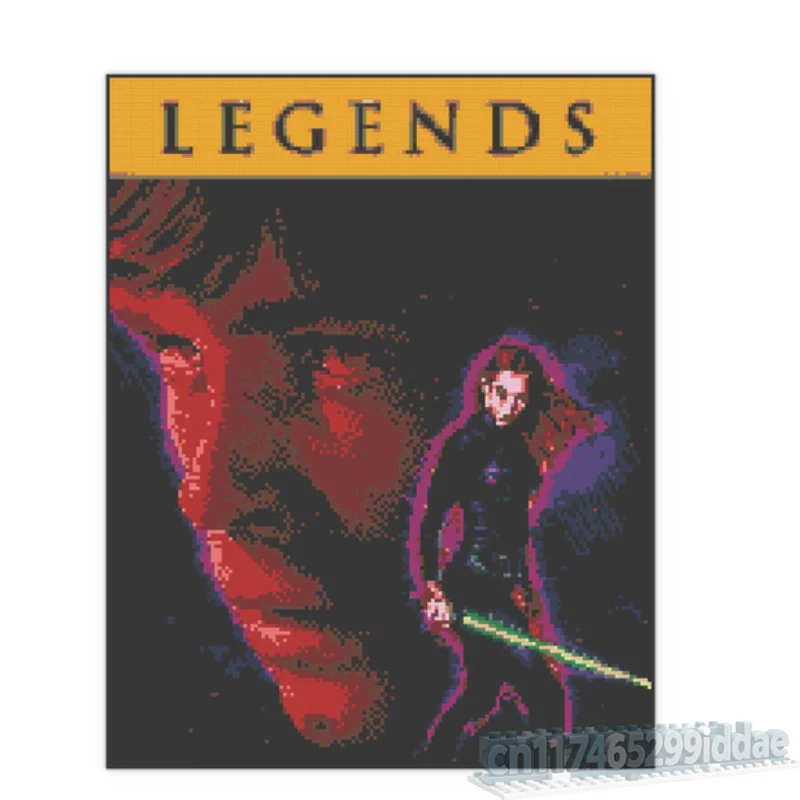 8003PCS MOC Sci-Fi Legends Classic Novel Cover Pixel Art Mosaic Wall Model Custom Puzzle DIY Creative Building Bricks Toy Gifts