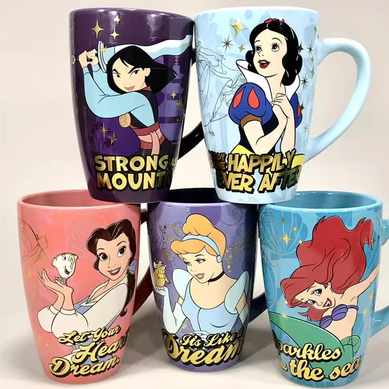 Disney Princess Mulan Snow White Beauty and the Beast Belle Cinderella The Little Mermaid Ariel Action Figure Toys Mug Cup Gifts